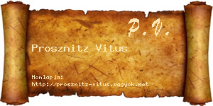 Prosznitz Vitus névjegykártya